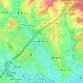 Mapa topográfico Steinbrücken, altitude, relevo