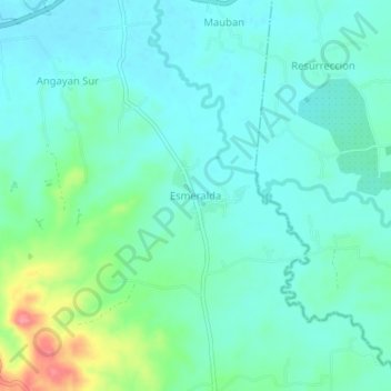Mapa topográfico Esmeralda, altitude, relevo