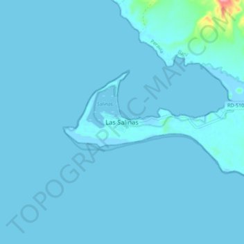 Mapa topográfico Las Salinas, altitude, relevo