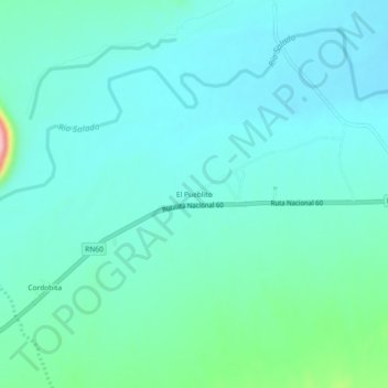 Mapa topográfico El Pueblito, altitude, relevo