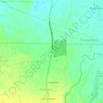 Mapa topográfico Lukay, altitude, relevo