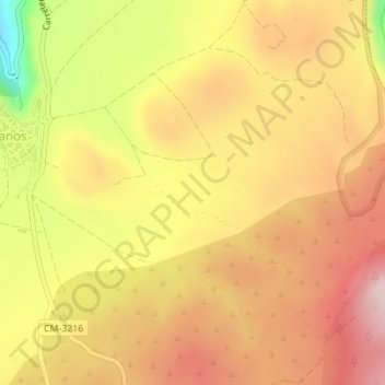 Mapa topográfico Trassierra, altitude, relevo