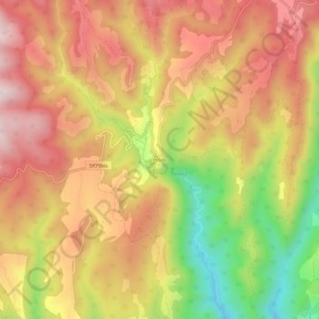 Mapa topográfico Prodo, altitude, relevo