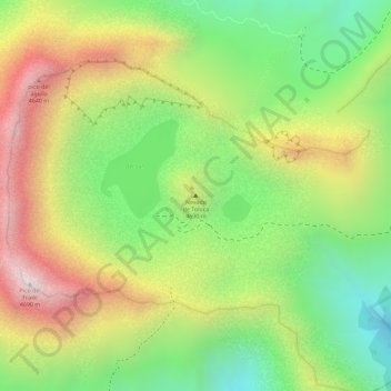 Mapa topográfico Nevado de Toluca, altitude, relevo