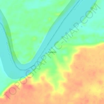 Mapa topográfico Rosario, altitude, relevo