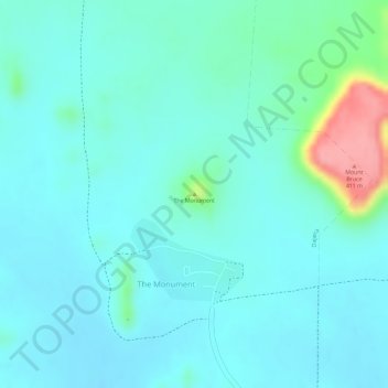 Mapa topográfico The Monument, altitude, relevo