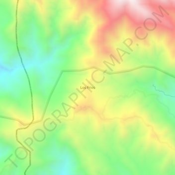 Mapa topográfico Los Frios, altitude, relevo