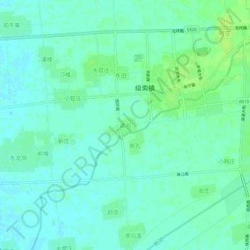 Mapa topográfico 道沟, altitude, relevo