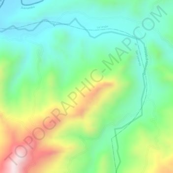 Mapa topográfico Las Vegas, altitude, relevo