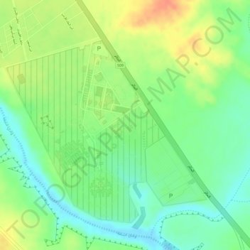 Mapa topográfico Wadi Hanifah, altitude, relevo