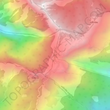 Mapa topográfico Kuri, altitude, relevo
