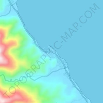 Mapa topográfico Tehoru, altitude, relevo