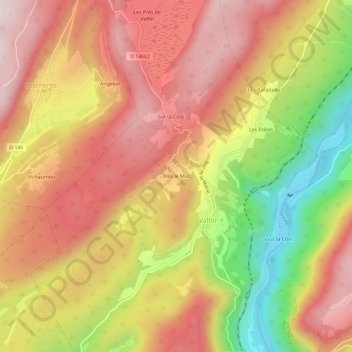 Mapa topográfico Trés le Mur, altitude, relevo