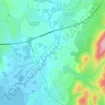 Mapa topográfico Issanka, altitude, relevo