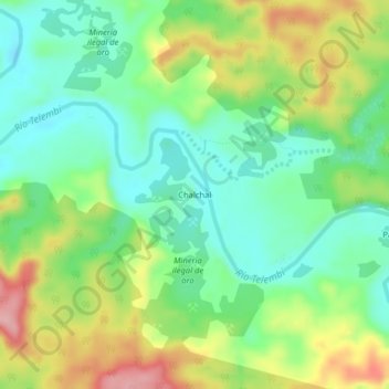 Mapa topográfico Chalchal, altitude, relevo
