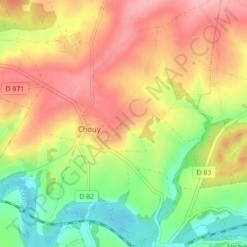 Mapa topográfico Le Bout du Mont, altitude, relevo