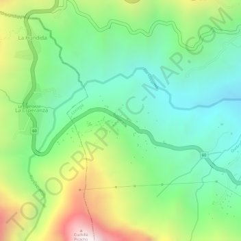 Mapa topográfico La Perdida, altitude, relevo