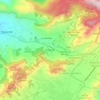 Mapa topográfico El Palomar, altitude, relevo