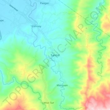 Mapa topográfico Santol, altitude, relevo
