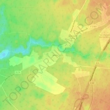 Mapa topográfico Samba, altitude, relevo