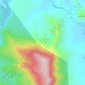Mapa topográfico Kecamatan Wera, altitude, relevo