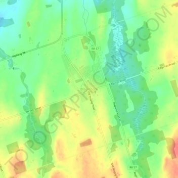 Mapa topográfico Blackstock, altitude, relevo