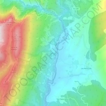 Mapa topográfico Pedruel, altitude, relevo