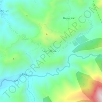 Mapa topográfico Santo Rosario, altitude, relevo