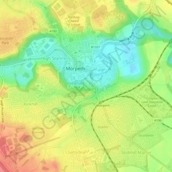 Mapa topográfico Ha' Hill, altitude, relevo