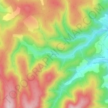 Mapa topográfico Bertail, altitude, relevo