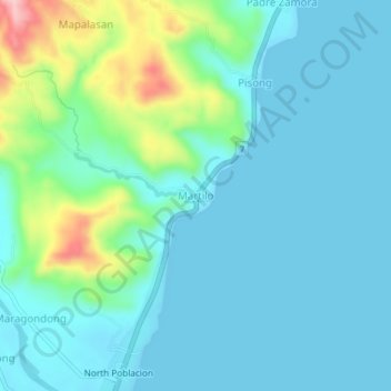 Mapa topográfico Martilo, altitude, relevo
