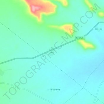 Mapa topográfico Sarai, altitude, relevo