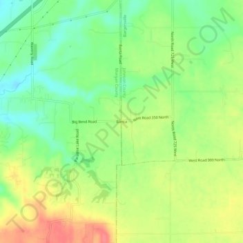 Mapa topográfico Banta, altitude, relevo