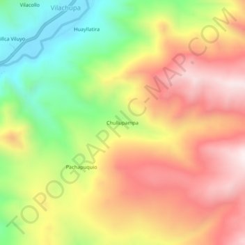 Mapa topográfico Chullupampa, altitude, relevo