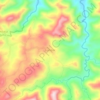 Mapa topográfico Lumbia, altitude, relevo