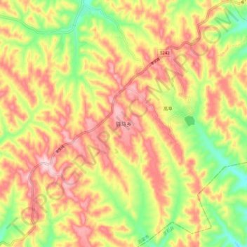Mapa topográfico 驿马乡, altitude, relevo