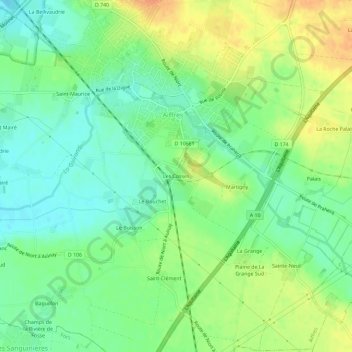 Mapa topográfico Les Cosses, altitude, relevo