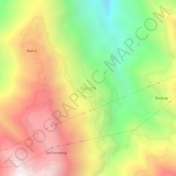 Mapa topográfico Occoro, altitude, relevo