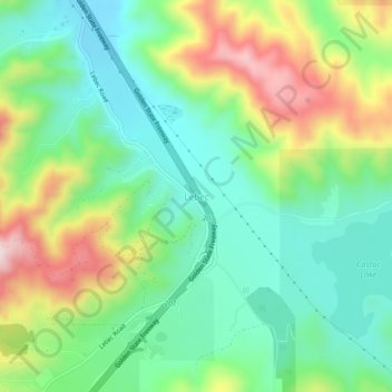 Mapa topográfico Lebec, altitude, relevo
