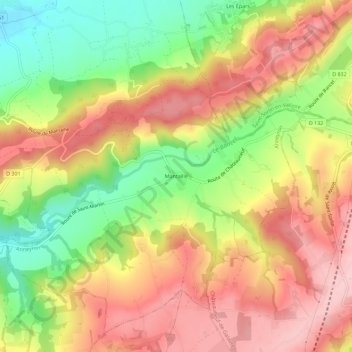 Mapa topográfico Mantaille, altitude, relevo