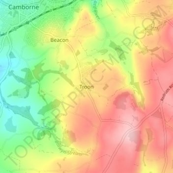 Mapa topográfico Troon, altitude, relevo