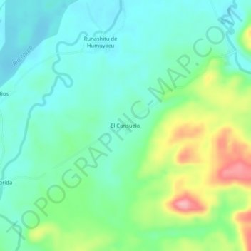 Mapa topográfico El Consuelo, altitude, relevo