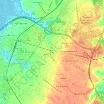 Mapa topográfico Viso, altitude, relevo