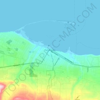 Mapa topográfico 安吉利斯港, altitude, relevo