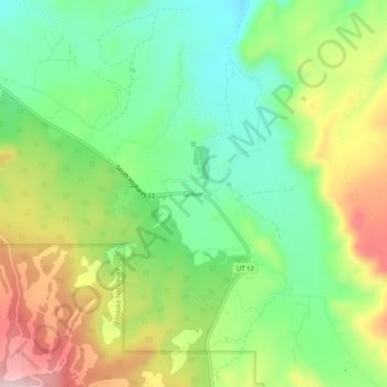 Mapa topográfico Grover, altitude, relevo