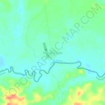 Mapa topográfico Puerto Trujillo, altitude, relevo