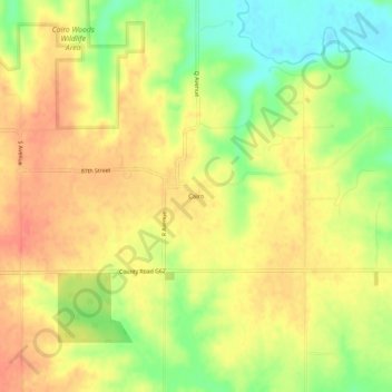 Mapa topográfico Cairo, altitude, relevo
