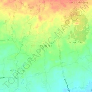 Mapa topográfico Montecillo, altitude, relevo
