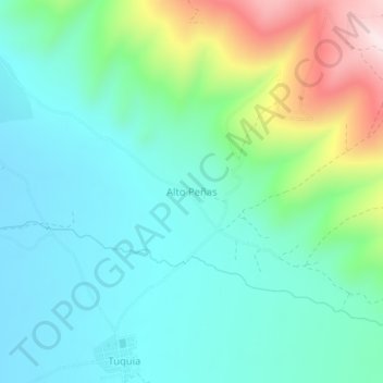 Mapa topográfico Alto Peñas, altitude, relevo