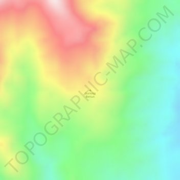 Mapa topográfico Gunung Beriun, altitude, relevo